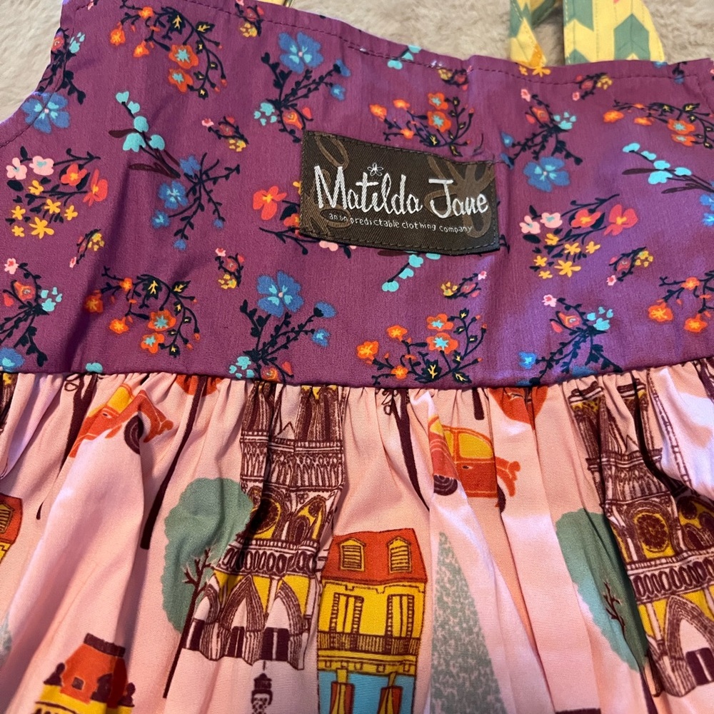 Matilda Jane Purple and Pink Skirt with Floral Pattern and Two-Tier Design
